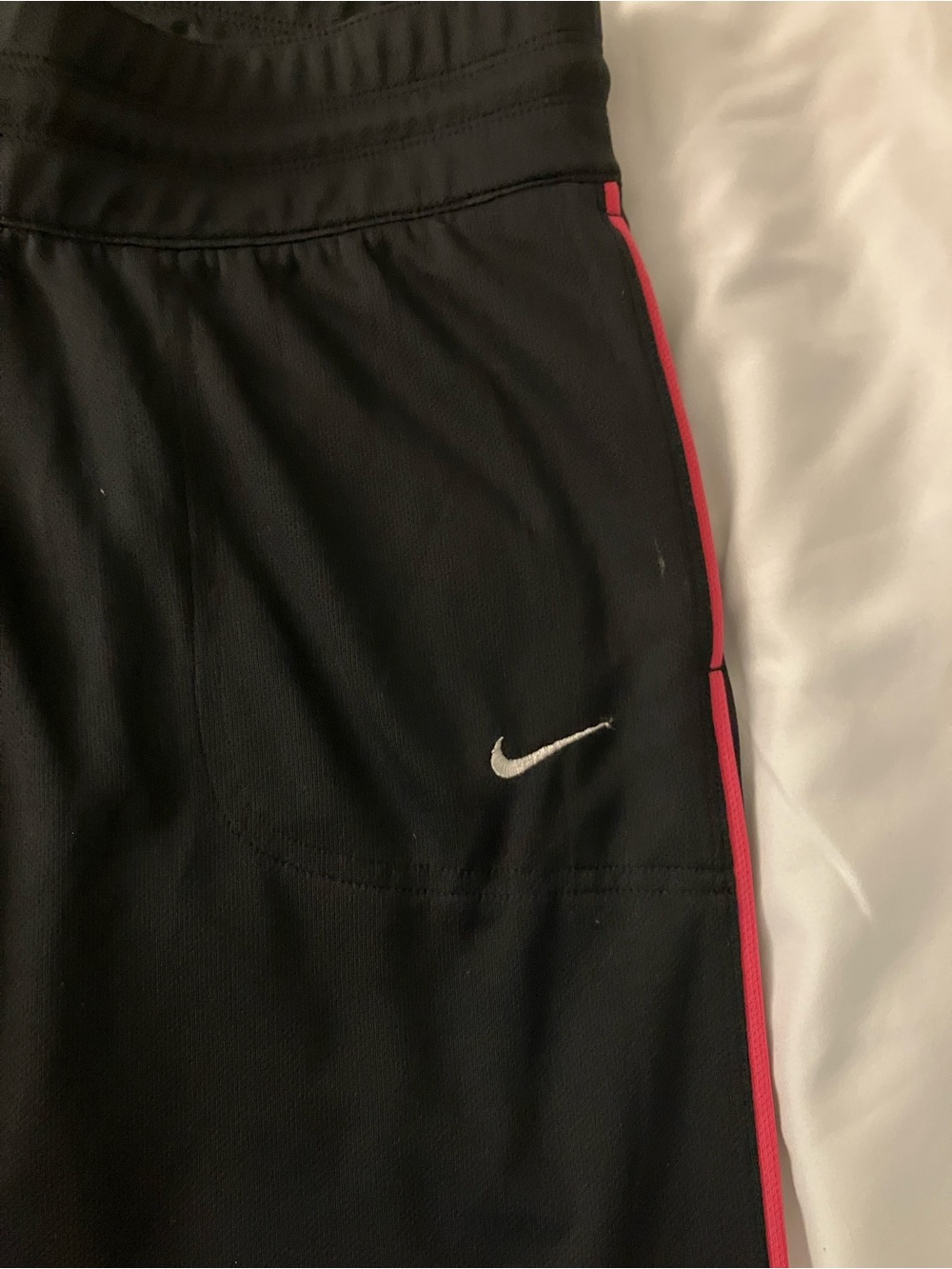 Nike Black Dri-Fit Track Pants with Pink Piping - Picture 4 of 7